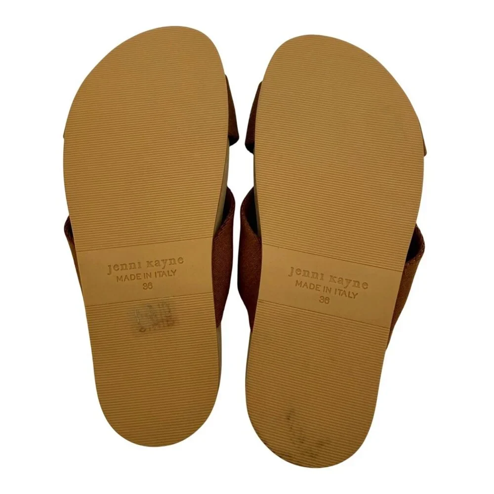 Jenni Kayne Cotton Crossover Sandal in Walnut - Size 6 - Picture 4 of 6